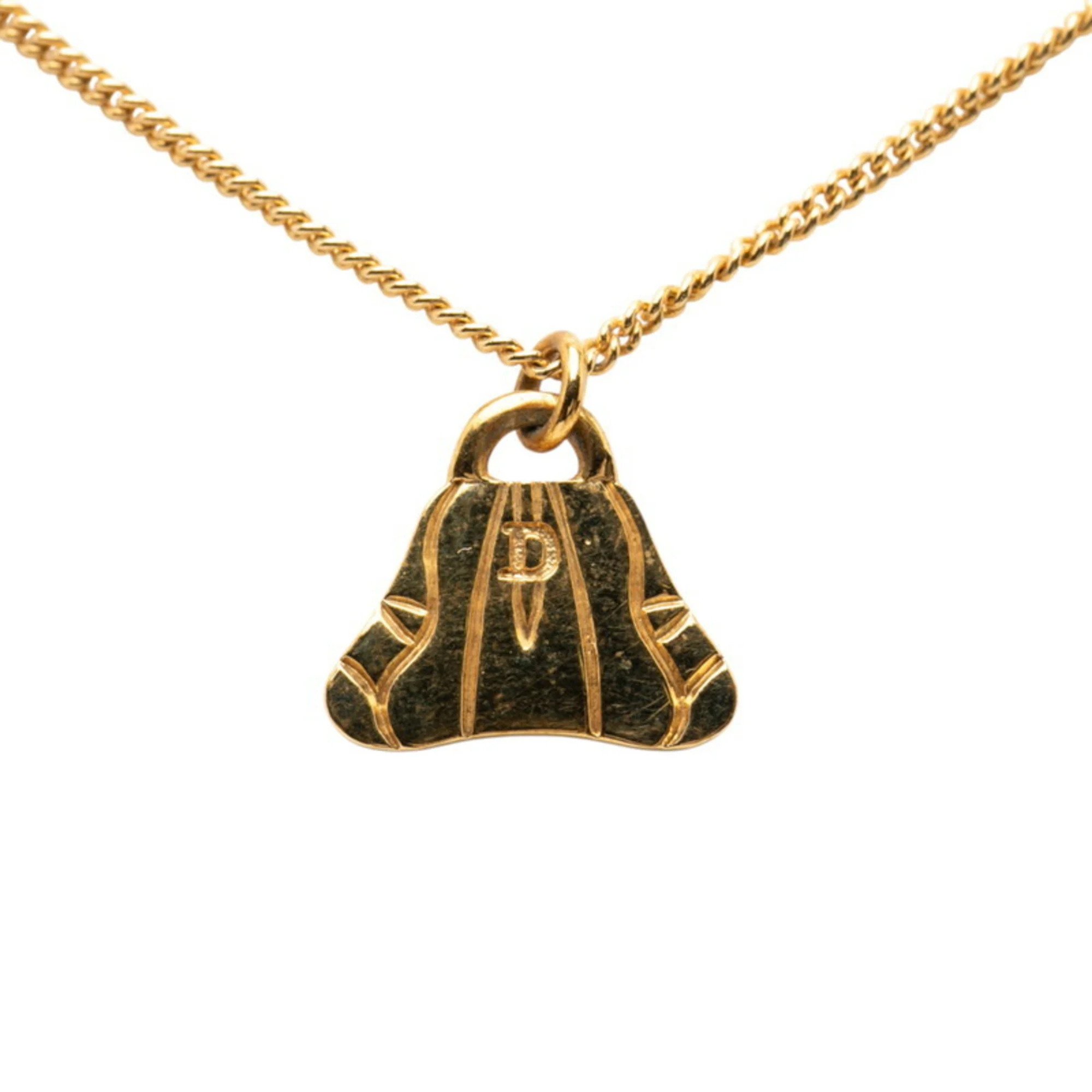 Christian Dior Dior Bag Motif Necklace, Gold Plated, For Women.